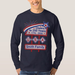 Persoonlijke USA 250–Patriottische Retro Marquee T-shirt