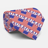 Persoonlijke USA Amerikaanse Vlag Getegeld Rood Stropdas (Opgerold)