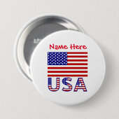 Persoonlijke USA-erfgoedvlag Ronde Button 7,6 Cm (Voorkant /achterkant)