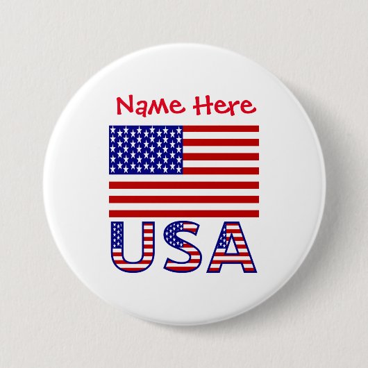 Persoonlijke USA-erfgoedvlag Ronde Button 7,6 Cm (Voorkant)