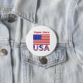 Persoonlijke USA-erfgoedvlag Ronde Button 7,6 Cm (In situ)