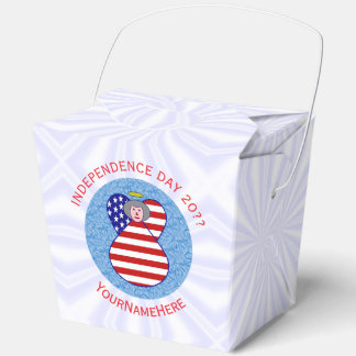 Persoonlijke USA-vlag engel oma afhaalverpakking Bedankdoosjes