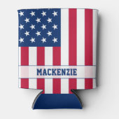 Persoonlijke USA Vlag Sterren en Strepen Blikjeskoeler (Voorkant)