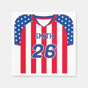 Persoonlijke USA Voetbal T-shirt servetten   Op ma