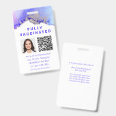 Persoonlijke Vaccinatie ID Foto QR Code Badge (Voor- en achterkant)