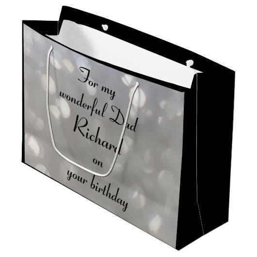 Persoonlijke vader Birthday Groot Cadeauzakje (Voorkant Gekanteld)