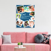 Persoonlijke vader Definitie 9 Foto Collage Blue Canvas Afdruk (Insitu (Woonkamer))