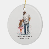 Persoonlijke vader en dochter keramisch ornament (Links)