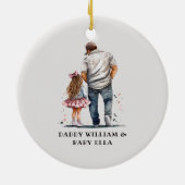 Persoonlijke vader en dochter keramisch ornament (Achterkant)
