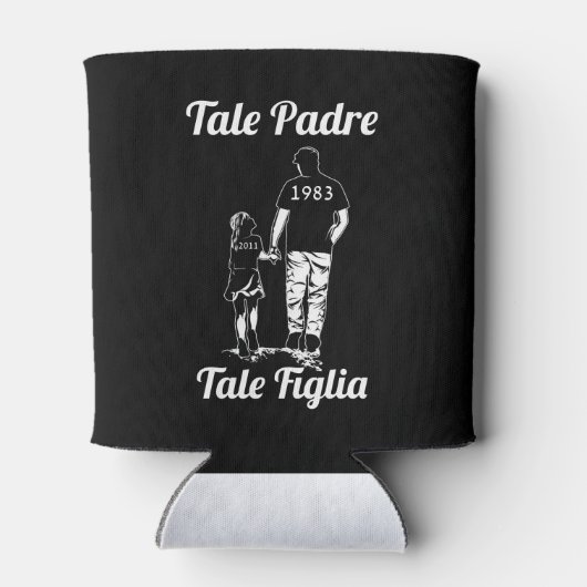 Persoonlijke vader- en dochternaamdag blikjeskoeler (Achterkant)