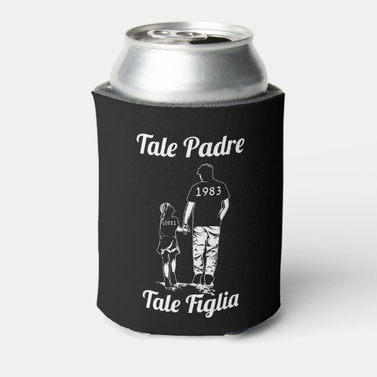 Persoonlijke vader- en dochternaamdag blikjeskoeler (Blikje Achterkant)