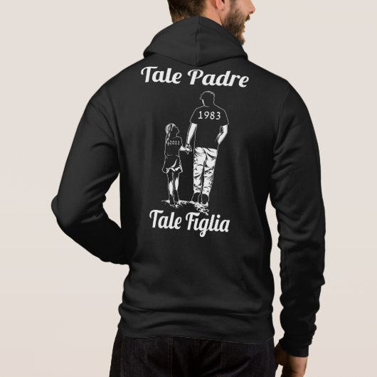 Persoonlijke vader- en dochternaamdag hoodie (Achterkant)