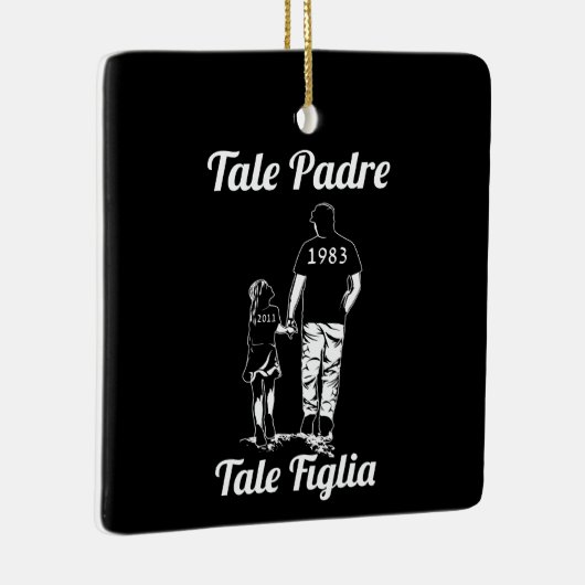 Persoonlijke vader- en dochternaamdag keramisch ornament (Rechts)