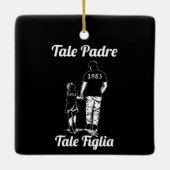 Persoonlijke vader- en dochternaamdag keramisch ornament (Achterkant)