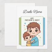 Persoonlijke vader en zoon feestdagenkaart (Voorkant / Achterkant)
