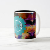 Persoonlijke vader mam Friend Galaxy Space Univers Tweekleurige Koffiemok (Voorkant rechts)