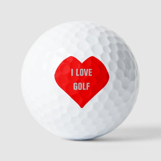 Persoonlijke vader mam Novelty I Love Golf Golfballen (Voorkant)