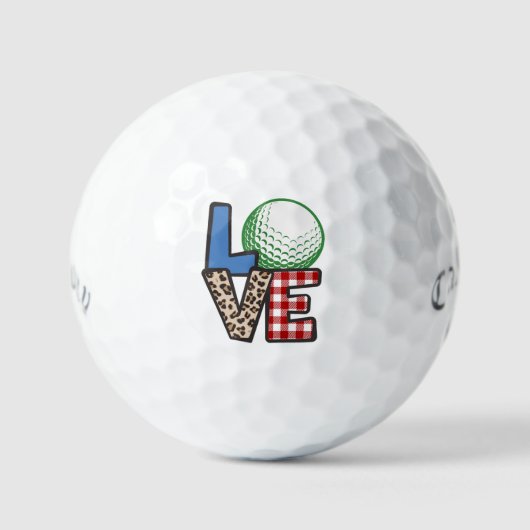 Persoonlijke vader mam Novelty I Love Golf Golfballen (Voorkant)
