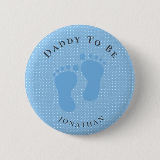 Persoonlijke vader om Blauwe Stippen (Jongen) Butt Ronde Button 5,7 Cm (Voorkant)