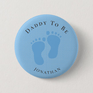 Persoonlijke vader om Blauwe Stippen (Jongen) Butt Ronde Button 5,7 Cm