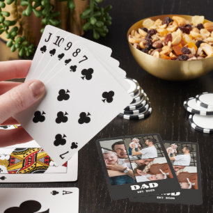 Persoonlijke Vader Opgericht 3-Foto Collage Pokerkaarten