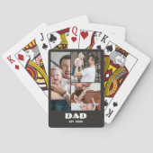 Persoonlijke Vader Opgericht 3-Foto Collage Pokerkaarten (Achterkant)