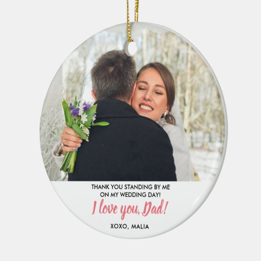 Persoonlijke vader van de aangepaste foto van de B Keramisch Ornament (Links)