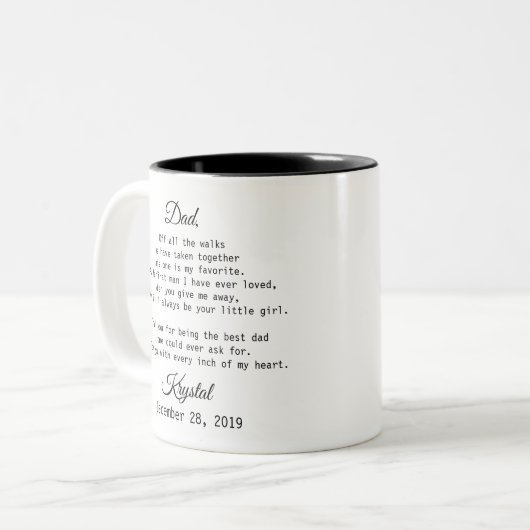 Persoonlijke vader van de brug tweekleurige koffiemok (Voorkant links)