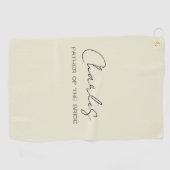 Persoonlijke 'Vader van de Bruid' Crème Golfhanddoek (Horizontaal)