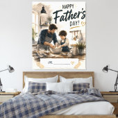 Persoonlijke vader-zoon backdoekprint canvas afdruk (Insitu (Slaapkamer))