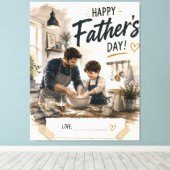 Persoonlijke vader-zoon backdoekprint canvas afdruk (Insitu (Houten vloer))