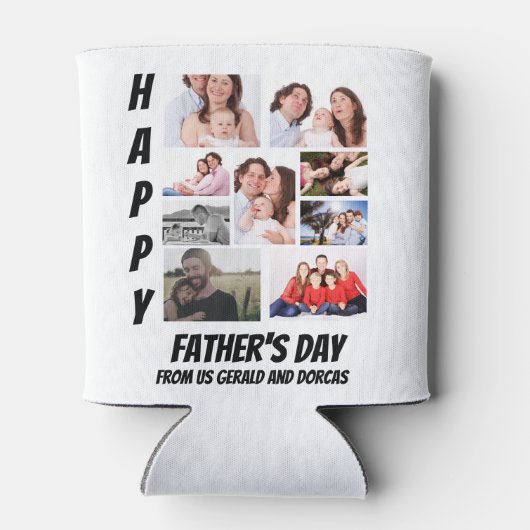 Persoonlijke Vaderdag 9 Foto-collage Blikjeskoeler (Achterkant)