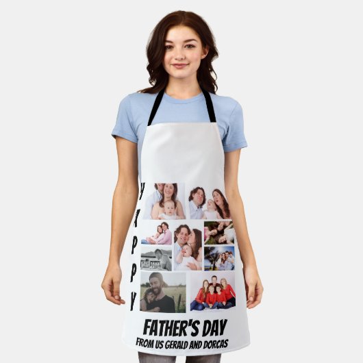Persoonlijke Vaderdag 9 Foto-collage Schort (Gedragen)