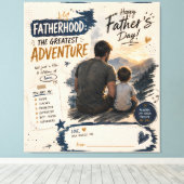 Persoonlijke Vaderdag Avontuur Canvasprint Canvas Afdruk (Insitu (Houten vloer))