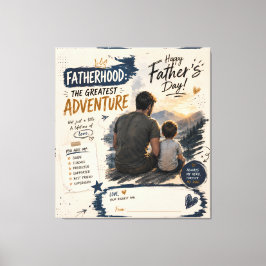 Persoonlijke Vaderdag Avontuur Canvasprint Canvas Afdruk