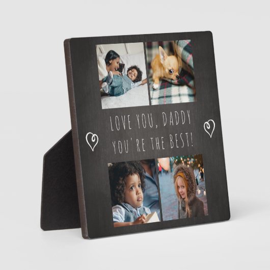 Persoonlijke Vaderdag foto collage liefde vader Fotoplaat (Voorkant)