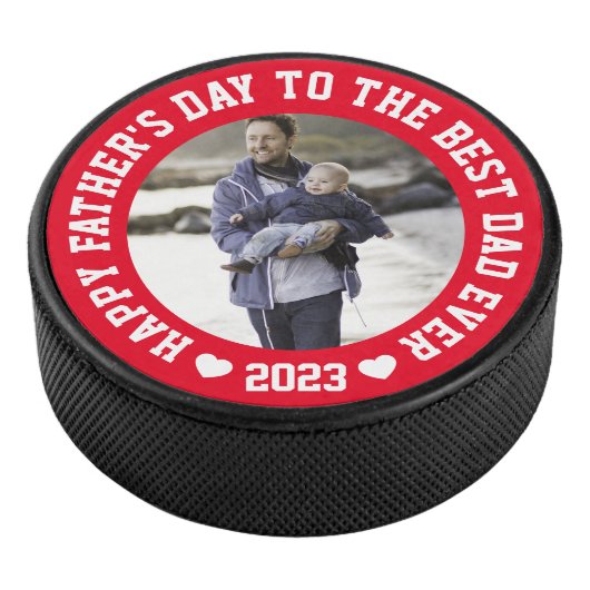 Persoonlijke Vaderdag foto Hockey Puck (3/4)