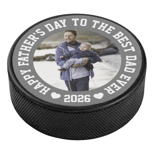 Persoonlijke Vaderdag foto Hockey Puck (3/4)