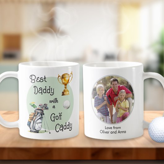 Persoonlijke Vaderdag Golf Daddy-foto Koffiemok