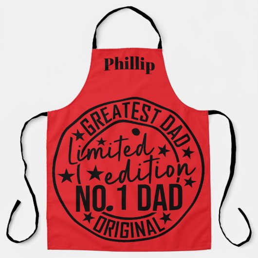 Persoonlijke Vaderdag Grootste Papa No. 1 Vader Schort (Voorkant)