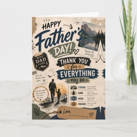 Persoonlijke Vaderdag-herinneringskaart Kaart (Voorkant)