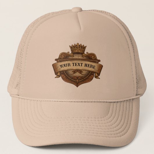 Persoonlijke Vaderdag Kroon & Schild  Trucker Pet (Voorkant)