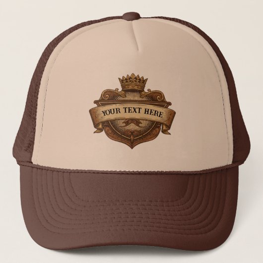 Persoonlijke Vaderdag Kroon & Schild  Trucker Pet (Voorkant)