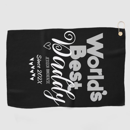 Persoonlijke vaderdag, 's werelds beste pappa cade golfhanddoek (Horizontaal)