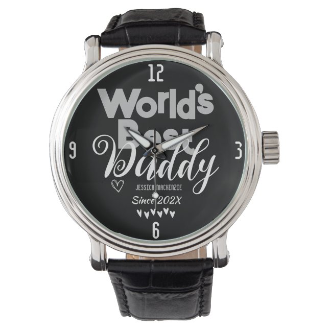 Persoonlijke vaderdag, 's werelds beste pappa cade horloge (Voorkant)
