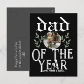 Persoonlijke vaderdag, vader van het jaar feestdagenkaart (Voorkant / Achterkant)