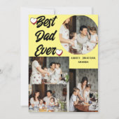 Persoonlijke Vaderdag, vier foto collage Feestdagenkaart (Voorkant)