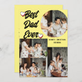 Persoonlijke Vaderdag, vier foto collage Feestdagenkaart (Voorkant / Achterkant)