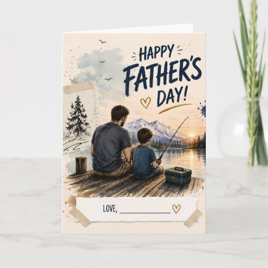 Persoonlijke Vaderdag Vis Kaart Cadeau (Voorkant)