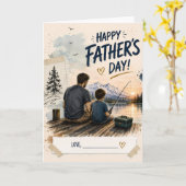 Persoonlijke Vaderdag Vis Kaart Cadeau (Gele Bloem)
